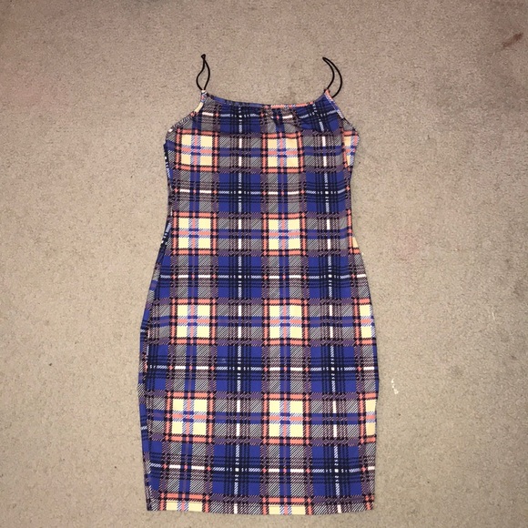 plaid tight dress